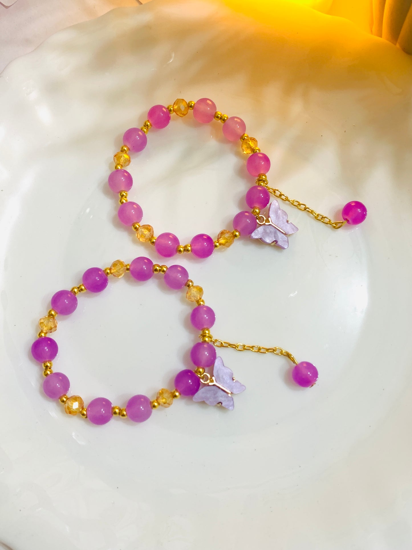 Purple butterfly bracelet