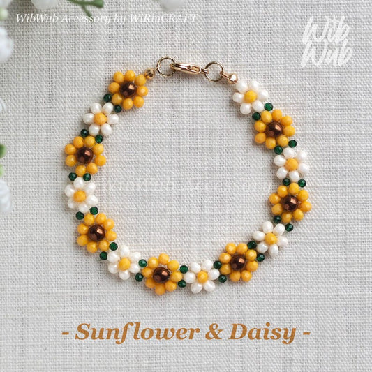 Sunflower beaded bracelet