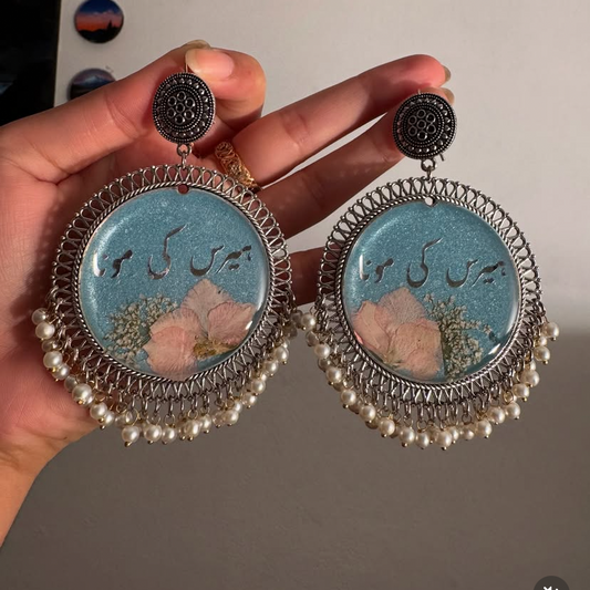 Resin jhumkay with name