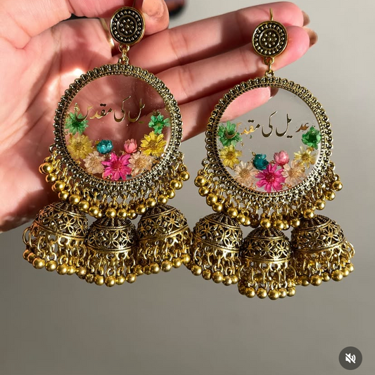 Floral resin jhumkay