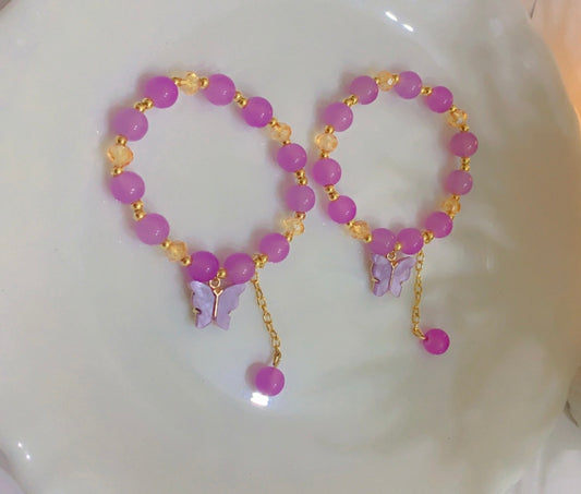Purple butterfly bracelet